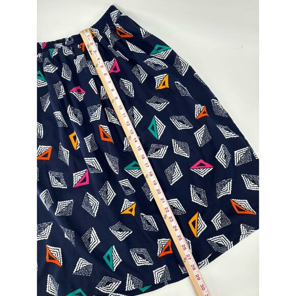 Via Sant Andrea Vintage Skirt Set Womens 12 Petite Blue Cropped Button Front Top - Picture 8 of 16